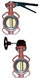 Затвор дисковый поворотный ABRA-BUV-VF DN32-600 PN16 (DN32-300 PN16/10) GG25 / C958 / NBR - шток дуплексная SS2205 межфланцевый с рукояткой или редуктором. Wafer butterfly valve. Серия 843. Затворы с бронзовым диском на морскую воду, рассолы и т.п.